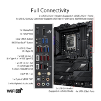 ASUS ROG Strix Z790-E Gaming WIFI 6E LGA 1700 ATX Motherboard with Front Panel USB 3.2 Port - 90MB1FCO-M0EAY0 - Image 4