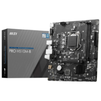 MSI PRO H510M-B Motherboard, Mowjat-ATX - Supports Intel Core 10th Gen Processors, LGA 1200, 2 x DIMMs, 1 x PCIe 3.0 x16, USB 3.2 Gen1, 1G LAN, HDMI 1.4