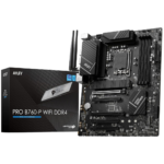 MSI PRO B760-P WIFI DDR4 ATX Motherboard - Supports Intel 12th & 13th Gen Core Processors, LGA 1700 Socket, DDR4 Memory Boost up to 5333+MHz/OC, PCIe 4.0 x16 Slots, M.2 Gen4 Slots, 2.5G LAN, Wi-Fi 6E, Dual-channel DDR4, RGB Lighting, HDMI, DisplayPort, USB 3.2 Gen2