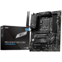MSI PRO B760-P WIFI DDR4 ATX Motherboard - Supports Intel 12th & 13th Gen Core Processors, LGA 1700 Socket, DDR4 Memory Boost up to 5333+MHz/OC, PCIe 4.0 x16 Slots, M.2 Gen4 Slots, 2.5G LAN, Wi-Fi 6E, Dual-channel DDR4, RGB Lighting, HDMI, DisplayPort, USB 3.2 Gen2