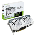ASUS Dual GeForce RTX 4060 White OC 8GB GDDR6 Graphics Card | High-Speed Memory, 2535 MHz OC Clock, PCI E 4.0 Support | 90YV0JC2-M0NA00