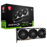 MSI GeForce RTX 4070Ti SUPER VENTUS 3X OC Graphics Card | 16GB GDDR6X Memory, 2640 MHz Boost Clock, PCI E Gen 4 | 912-V513-627