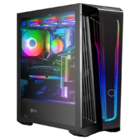 Cooler Master MasterBox 540 ARGB Mid Tower Case - Black, featuring a side window design. Power supply not included. - Image 5