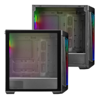 Cooler Master MasterBox 540 ARGB Mid Tower Case - Black, featuring a side window design. Power supply not included. - Image 4