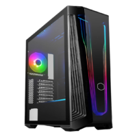 Cooler Master MasterBox 540 ARGB Mid Tower Case - Black, featuring a side window design. Power supply not included.
