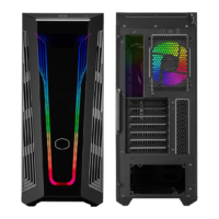 Cooler Master MasterBox 540 ARGB Mid Tower Case - Black, featuring a side window design. Power supply not included. - Image 2