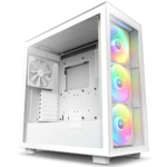NZXT H7 Elite ATX Mid Tower PC Gaming Case - White with Quick-Release Tempered Glass Side Panel - Front I/O USB Type-C Port | CM-H71EW-02