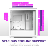 NZXT H7 Elite ATX Mid Tower PC Gaming Case - White with Quick-Release Tempered Glass Side Panel - Front I/O USB Type-C Port | CM-H71EW-02 - Image 3