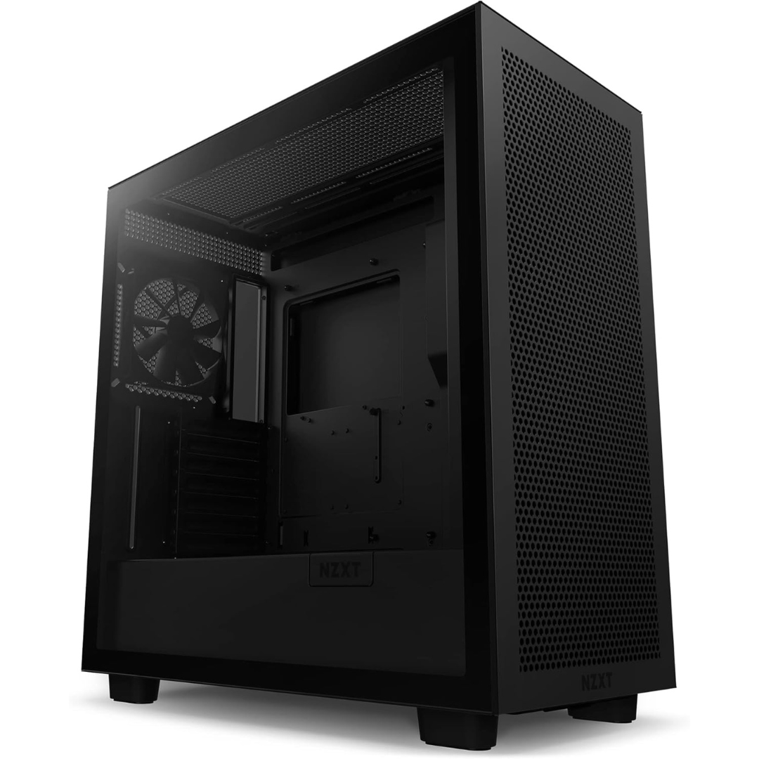 CASE-NZXT-H7-FL-B 1 NZXT H7 Flow ATX Mid Tower PC Gaming Case - Black, Quick-Release Tempered Glass Side Panel, Front I/O USB Type-C Port | CM-H71FB-01 - Image 1
