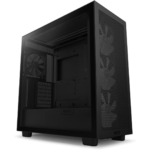 NZXT H7 Flow RGB Compact ATX Mid-Tower PC Gaming Case Black - High Airflow Perforated Front Panel - Tempered Glass Side Panel - 3 x F140 RGB Core Fans Included - 360mm Radiator Support | CM-H71FB-R1