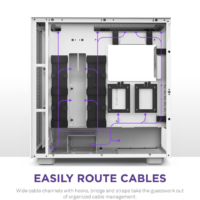 NZXT H7 Flow RGB CM-H71FW-R1 - Compact ATX Mid-Tower PC Gaming Case – High Airflow Perforated Front Panel – Tempered Glass Side Panel – 3 x F140 RGB Core Fans Included – 360mm Radiator Support – White - Image 2