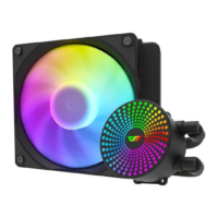 DarkFlash Radiant DC120 ARGB Liquid CPU Cooler - Supports Both Intel and AMD, 330mm Pipe Length, 3200 RPM Speed, 84.2CFM Airflow, 7.20W Power Consumption - Black - Image 2
