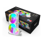 DarkFlash Radiant DC240 aRGB Liquid CPU Cooler - Supports Both Intel and AMD, 400mm Pipe Length, 3200 RPM Speed, 84.2CFM Airflow, 7.20W Power Consumption - White