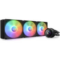 NZXT Kraken 360 RGB 360mm AIO CPU Liquid Cooler - Customizable 1.54, Square LCD Display for Images, Performance Metrics, High-Performance Pump, 3 x F120 RGB Core Fans - Black | RL-KR360-B1