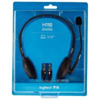 Logitech H110 Stereo Headset, Black - 981-000271