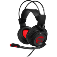 MSI DS502 Gaming Headset - Wired, 7.1 Virtual Surround Sound, USB, Black/Red - Image 2