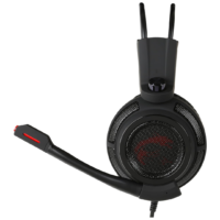MSI DS502 Gaming Headset - Wired, 7.1 Virtual Surround Sound, USB, Black/Red - Image 3