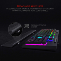 Redragon K512 Shiva RGB Backlit Membrane Gaming Keyboard with Dedicated Media Control, Quiet Mechanical Feeling Keyboard, 6 Extra On-Board Macro Keys, Detachable Wrist Rest - Image 3