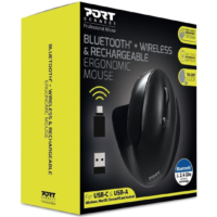 Port Connect Wireless Rechargeable Ergonomic Mouse Bluetooth Wireless - Black - 900706-BT
