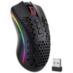 Redragon M808-KS Storm Pro Dual Mode RGB Gaming Mouse - Black, Wired & Wireless Connectivity, Honeycomb Shell, Pixart 3335 Pro Sensor, Up to 16000 DPI, 2.4GHz & USB-C Cable Interface