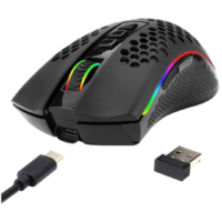 Redragon M808-KS Storm Pro Dual Mode RGB Gaming Mouse - Black, Wired & Wireless Connectivity, Honeycomb Shell, Pixart 3335 Pro Sensor, Up to 16000 DPI, 2.4GHz & USB-C Cable Interface - Image 3
