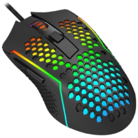 Redragon Reaping Elite Lightweight Wired (M987P-K) Gaming Mouse - Black, 32900 DPI Sensor, RGB Backlight With 7 Light Modes, 7 Programmable Buttons, Anti-Skid Scroll Wheel, 50G Acceleration, 1.8 Meters Cable