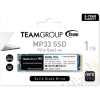 TEAMGROUP MP33 1TB NVMe PCIe Gen3x4 M.2 2280 SSD (SLC Cache, 3D NAND TLC) - Read/Write Speed up to 1800/1500 MB/s - Compatible with Laptop & PC Desktop | TM8FP6001T0C101