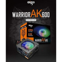 Aigo Warrior AK600 Max 600W Silent Power Supply with 12cm RGB Fan for Gaming PC