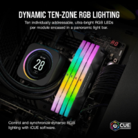 Corsair VENGEANCE RGB DDR5 32GB (2x16GB) 7200MHz C34 Desktop Memory Kit - Black, Dynamic Ten-Zone RGB Lighting, Onboard Voltage Regulation, Custom Intel® XMP 3.0 Profiles - Image 3