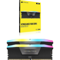 Corsair VENGEANCE RGB DDR5 32GB (2x16GB) 7200MHz C34 Desktop Memory Kit - Black, Dynamic Ten-Zone RGB Lighting, Onboard Voltage Regulation, Custom Intel® XMP 3.0 Profiles