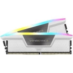 Corsair VENGEANCE RGB DDR5 64GB (2 x 32GB) Desktop Memory Kit, 6000MHz Speed, CAS 40 Latency, 1.35 Voltage, Overclocking PMIC, XMP 3.0 / Intel 600 Series Compatibility, White | CMH64GX5M2B6000C40W