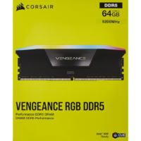 Corsair VENGEANCE RGB DDR5 64GB (2x32GB) 5200MHz C40 Desktop Memory - Black (Dynamic Ten-Zone RGB Lighting, Onboard Voltage Regulation, Custom XMP 3.0 Profiles, Tight Response Times)