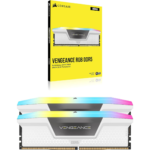 CORSAIR VENGEANCE RGB DDR5 RAM 64GB (2x32GB) 5600MHz CL40 Computer Memory - White (Intel XMP, iCUE Compatible) - CMH64GX5M2B5600C40W