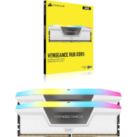 CORSAIR VENGEANCE RGB DDR5 RAM 64GB (2x32GB) 5600MHz CL40 Computer Memory - White (Intel XMP, iCUE Compatible) - CMH64GX5M2B5600C40W