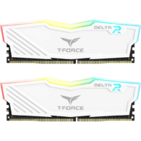 TEAMGROUP T-Force Delta RGB DDR4 16GB (2x8GB) 3600MHz CL18 Desktop Gaming Memory Module Ram - White | TF4D416G3600HC18JDC01