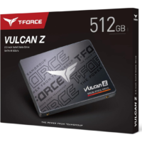 TEAMGROUP T-Force Vulcan Z 512GB 2.5" SATA III Internal SSD with SLC Cache, 3D NAND TLC, Read/Write Speed up to 530/470 MB/s