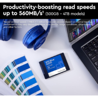 Western Digital 500GB WD Blue SA510 SATA Internal Solid State Drive SSD - SATA III 6 Gb/s, 2.5"/7mm, Up to 560 MB/s - WDS500G3B0A - Image 3