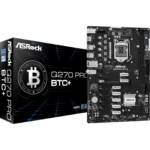 ASRock Q270 Pro BTC+ ATX Motherboard, Socket 1151, Q270 Chipset, Supports DDR4, Intel Gigabit LAN, PCIe 3.0 x16, 4 SATA3 / M.2, USB 3.2 Gen1, HDMI | 90-MXBHM0-A0UAYZ