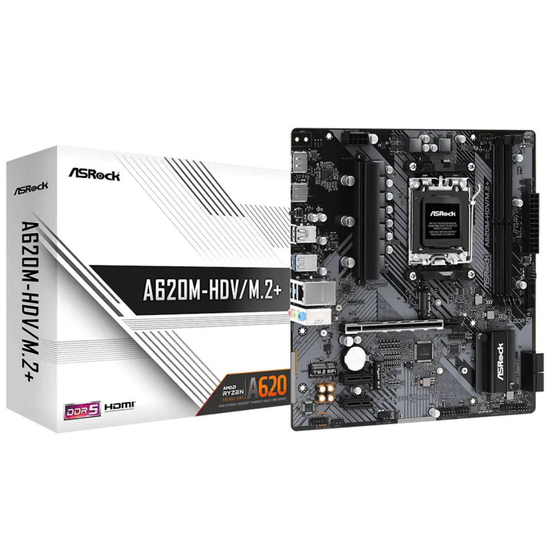 ASRock A620M HDVM.2 600 Series AMD Micro ATX ASRock A620M-HDV/M.2+ 600 Series AMD Micro ATX - Image 1