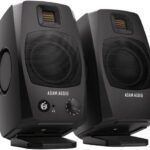 ADAM AUDIO D3V Desktop Speakers, 3.5" Basket Diameter Woofer, D-ART Tweeter Type, Dual-Passive Radiator, TRS Analog Connectors, Single-Piece Aluminum Cone Material, Black | D3V-Black