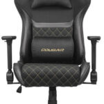 Cougar Armor One V2 F Gaming Chair, Woven Fabric Surface, 4D Folding Armrests, 155° Reclining, Piston Lift Height Adjustment, Up to 120kg Weight Support, Black / Gold | 3MA2FGLB.0001