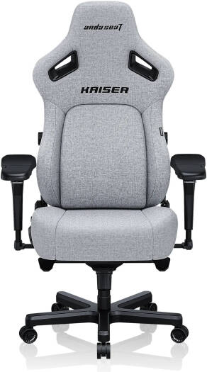 Gaming Chair2 AndaSeat Kasier 4 Series Premium Gaming Chair, 5° Sloping Seat Base, Pop-out Lumbar, 5D Armrests, Up to 180kg Max Weight, Linen Fabric, XL, Ash Gray | AD12YDDC-XLL-20-G-CF - Image 1