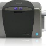 Fargo DTC1250e Single Sided ID Card Printer, 300 dpi (11.8 dots/mm) Resolution, Up to 16.7m Color Display, Up to 6 Sec/Card Printing Speed, Up to 30 Cards Hopper Capacity, Gray | DTC1250e-Single-Sided