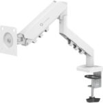 GAMEON GO-5501 Gas Mechanical Spring Monitor Arm, Fits 17"-32" Screen Size, 2-9kg Weight Capacity, 360° Rotary VESA Plate, Swiveling Arm, Built-in Cable Management, White | GO-5501