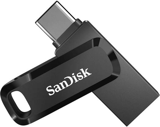 SanDisk 128GB Ultra SanDisk 128GB Ultra Dual Drive Go 2-in-1 Flash Drive, 128GB Capacity, Type-A and Type-C Connectors, USB 3.2 Gen 1, 150 MB/s Max Read Speed, Swivel Cover with Keyring Hole, Black | SDDDC3-128G-G46 - Image 1