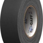 ProTape Pro Gaff Tapes, Cotton-Cloth Backing, 50 psi Tensile Strength, Waterproof Backing, Hand Tearable, 50 MM/ 50 M, Aggressive Adhesive, Matt Black | CT50050MB