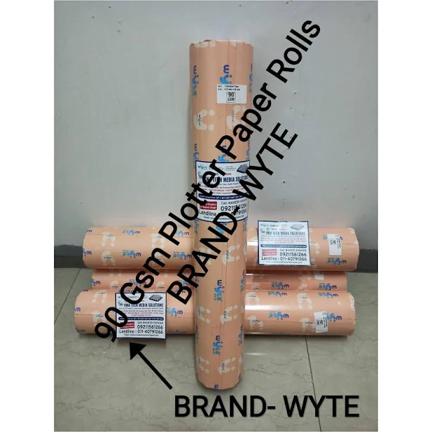 WYTE 24 Inch x 45 Meter 90 GSM Plotter Paper Roll WYTE 24 Inch x 45 Meter 90 GSM Plotter Paper Roll - Image 1