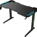 Green Lion RGB Gaming Desk, Large Surface, Adjustable RGB Lighting, Sturdy Frame, Headphone/Controller Hooks, Cup Holder, Cable Management, Black E Sports Desk | GNRGBGDESKBK