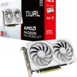ASUS Dual Radeon RX 9060XT White Edition Graphics Card, 16GB GDDR6, Up to 3250MHz, PCIe 5.0, 2 x DisplayPort 2.1, 1 x HDMI 2.1 VRR Port, Axial-Tech Dual Fan Design, Black | 90YV0LG3-M0NA00