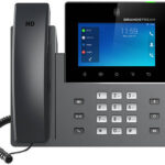 Grandstream GXV3450 IP Video Phones, 5.0" IPS LCD 1280x720 Touch Display, Quad-Core 1.8GHz ARM Cortex A55 Processor, Built-in PoE/PoE+, Dual-Mic HD Speakerphone, Black | GXV3450